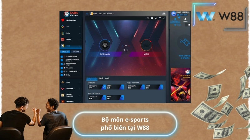 Bộ môn e-sports phổ biến tại W88