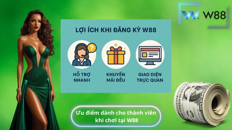 ưu điểm dành cho thành viên khi chơi tại W88