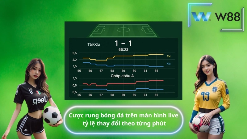 Cược rung bóng đá trên màn hình live – tỷ lệ thay đổi theo từng phút